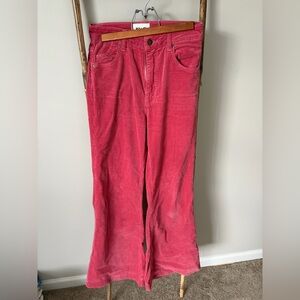 Rolla's Pink East Coast Flare Corduroy Trousers
